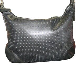 Coach Vintage Legacy 9218 Classic Black Perforated Leather Hobo Satchel Handbag